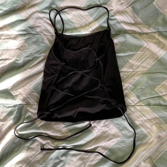 Lulu’s Intrigue Lace-Up Crop Top - Picture 5 of 7